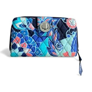 Vera Bradley Blue and Pink Quilted Wallet